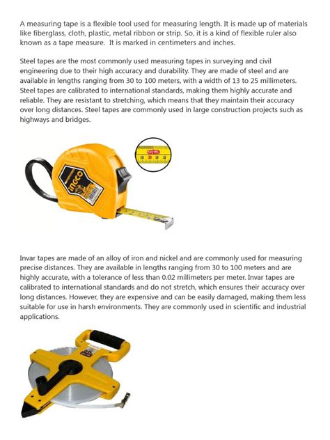 A Measuring Tape Is A Flexible Tool Used For Measuring Length | PDF ...