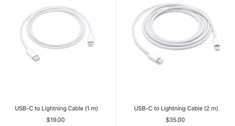 Apple снизила цену на официальный кабель с разъемами USB-C и Lightning