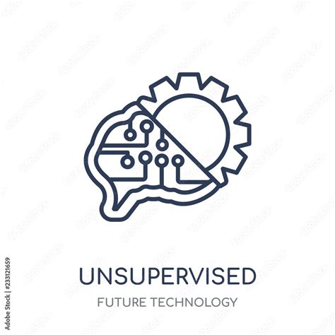 Unsupervised learning icon. Unsupervised learning linear symbol design ...