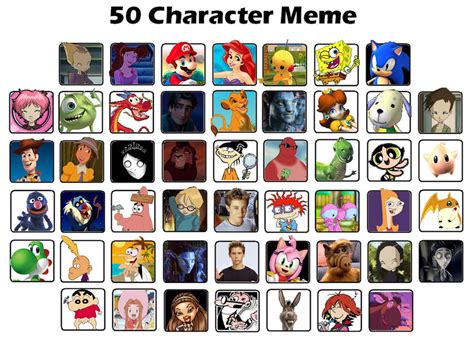 50 Favourite Characters Meme By Skapokon On Deviantart