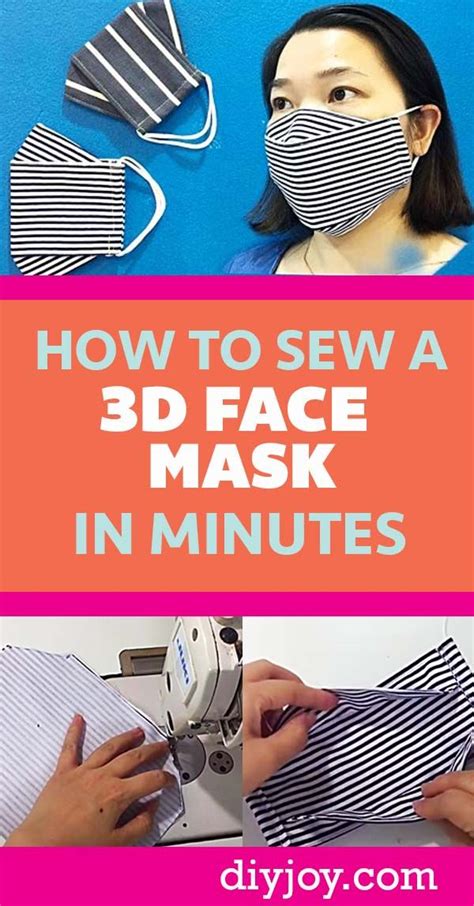 How To Sew A 3d Mask In 4 Minutes Face Mask Tutorial Easy Face Mask Diy Diy Face