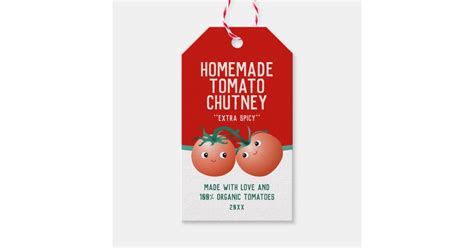 Homemade Tomato Chutney Custom Editable Label Zazzle