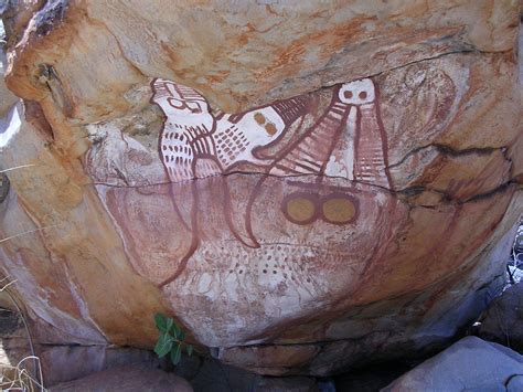 Crocodile Dreaming, Kimberley Aboriginal rock art, Australia. The ...
