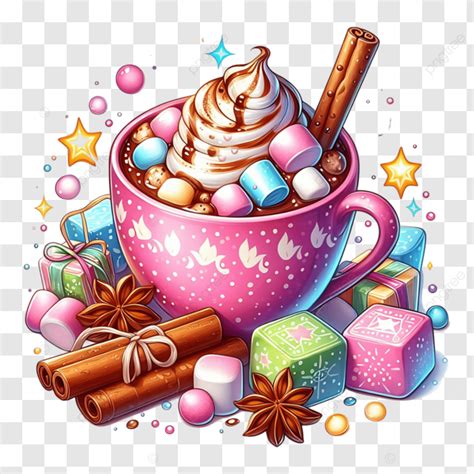 Hot Chocolate With Marshmallows Hot Chocolate Marshmallows Warm Png Transparent Image And