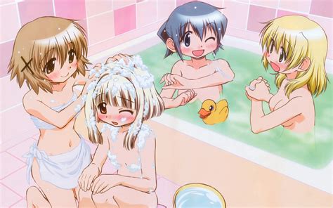 Bath Bathtub Hidamari Sketch Miyako Nazuna Nori Nude Yuno Konachan Konachan Anime