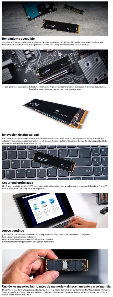 Crucial Unidad SSD 2TB PCIe NVMe M.2 P3 | PC Factory 