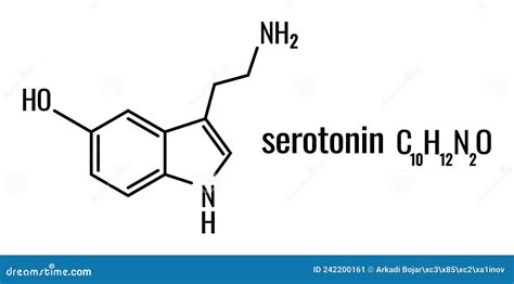 Serotonin Molecule Chemical Formula Stock Vector Illustration Of