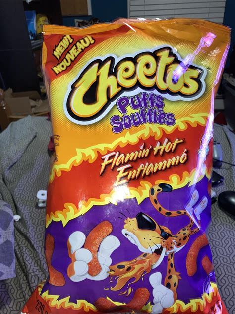 Fucking Love The Crunchy Version Of Flaming Hot Cheetos And I Thought Id Try The Cheetos Puffs
