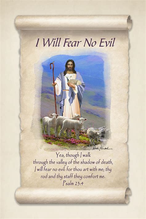 Bible Verse Psalm 23 4 Kjv Painting By Dale Kunkel Art Pixels