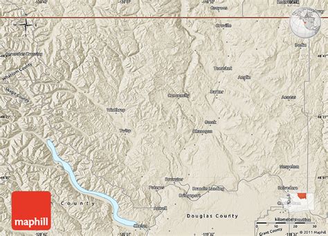 Shaded Relief Map Of Okanogan County