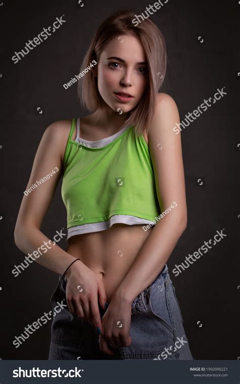 Gorgeous Sexy Blonde Girl Crop Top Stock Photo Shutterstock