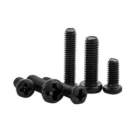 Rpi Shop M4x15mm Phillips Drive Pan Head Screws Hybrid Full Thread Black Oxide Finish Pack Of 10