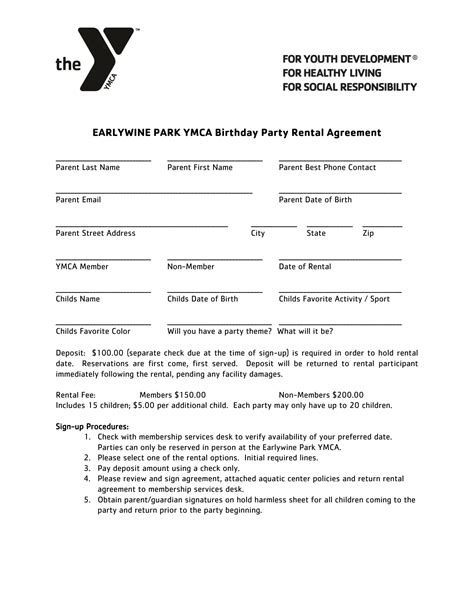 Ymca Pool Party Earlywine Form ≡ Fill Out Printable Pdf Forms Online