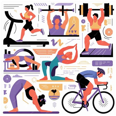 Health and Fitness Vector images representing health and fitness