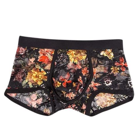 Hommes Sexy Lingerie Dentelle Boxer Slips Sous V Tements Respirants Culottes Xiao Black