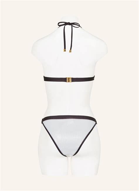 BALMAIN Triangel Bikini Mit Pailletten In Weiss Schwarz