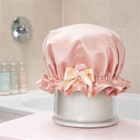 Shop Rose Gold Satin Luxury Shower Cap Buy Rose Gold Shower Cap