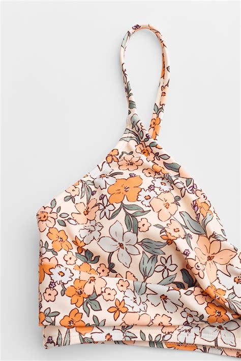 Floral Print Twist Bralette Spliced High Waist Bikini Set