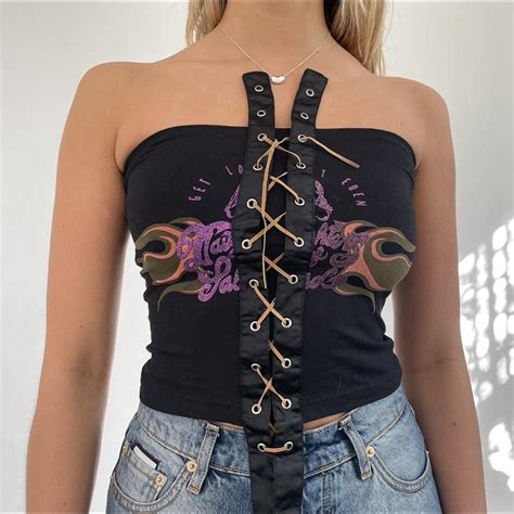 Cutest Black Cropped Boob Tube Strapless Top Lace Depop