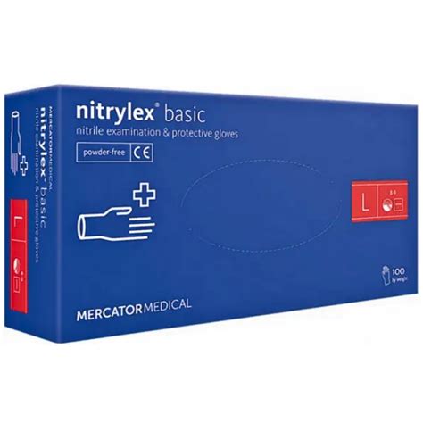 Нитриловые перчатки Nitrylex Classic синие L 50 пар (ID#1939433365 ...