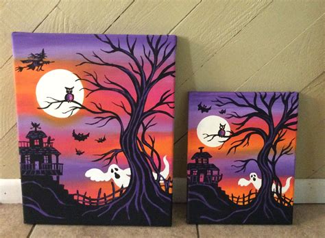 Halloween Painting On Canvas Larger 11x14 Than Others Etsy