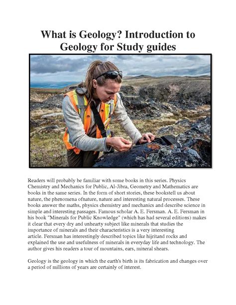 SOLUTION: What is geology introduction to geology students study guide