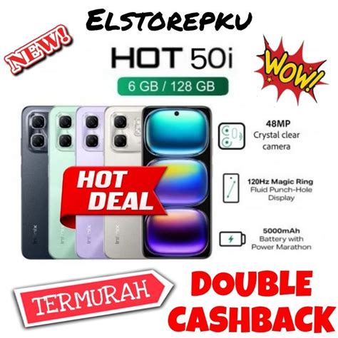 Jual Infinix Hot 50i NFC 6 128 Hot 40i NFC 8 256 Ram Up To 16GB Chipset OctaCore Layar 90Hz