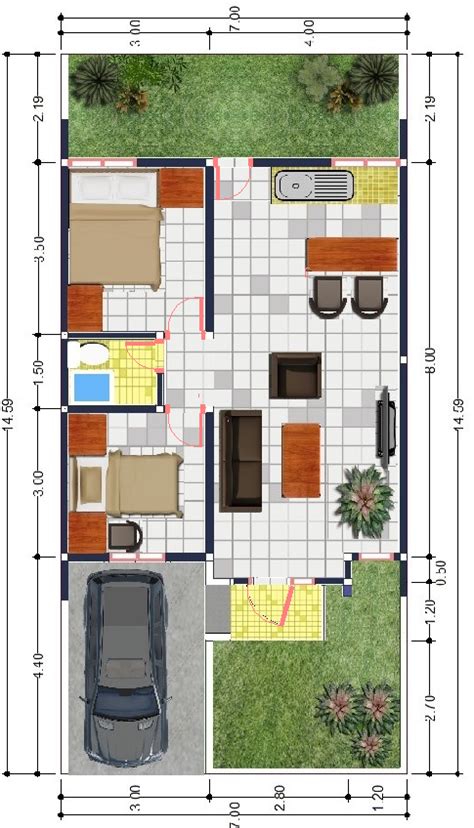 ide terpopuler  denah rumah luas tanah