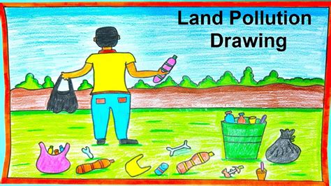 Land Pollution Drawing For Kids