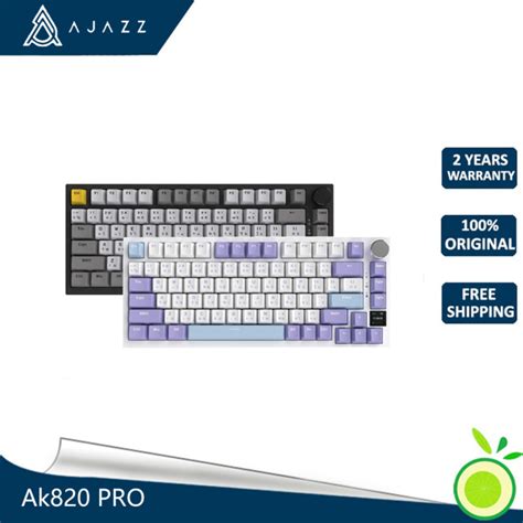 Ajazz Ak Pro Keyboard Tri Mode Multifunctional Knob Gaming Mechanical Keyboard Hot Swap Rgb