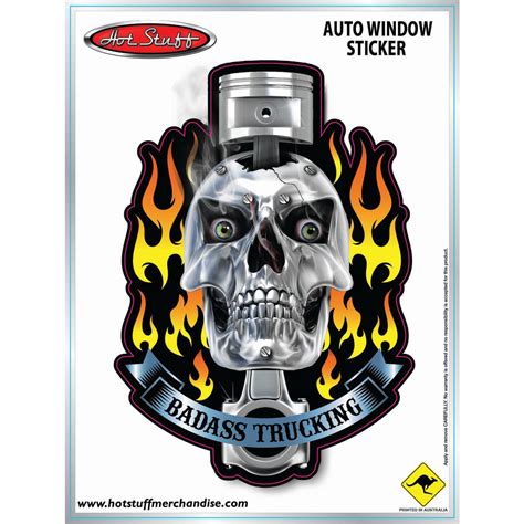 Hotstuff Auto Sticker Bad Ass Trucking SH885 All Gifts Merchandise Apparel Repco