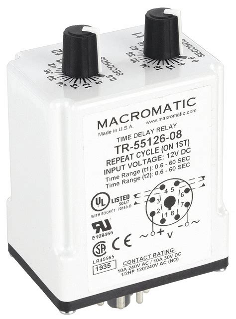 Macromatic Socket Mounted 12v Dc Single Function Time Delay Relay 33vc31tr 55126 08 Grainger