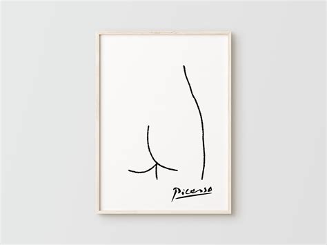 Picasso Nude Woman Line Art Abstract Exhibition Picasso Poster Black And White Woman