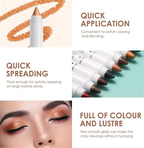 10 Color Eyeshadow Pen Waterproof Non Smudge Nude Makeup Base Eyeshadow Warm To Cool Cream