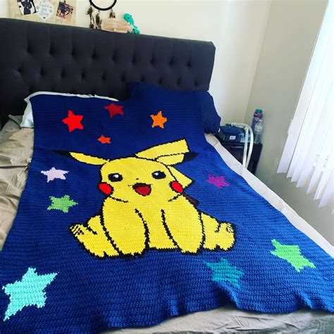 Pokemon Pikachu Crochet Crib Blanket