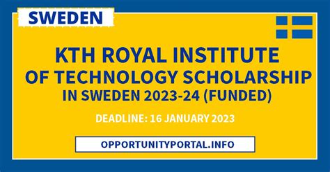 Kth Royal Institute Of Technology Scholarship In Sweden Funded