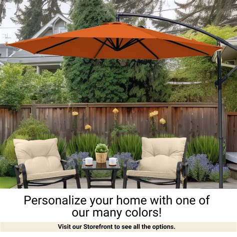 Hanging Cantilever Umbrella Replacement Canopy 11 Ft In Tuscan Orange