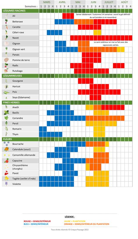 Le Potager D'olivier Calendrier Semis 11