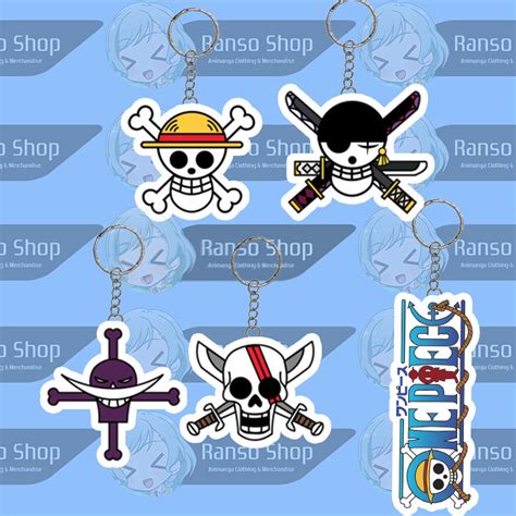 Jual Gantungan Kunci Logo One Piece Pirate Ganci Akrilik Mugiwara