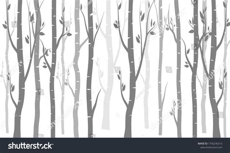 Black Branch Tree Naked Trees Silhouettes Stock Vector Royalty Free