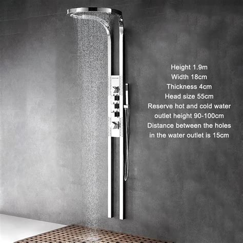 Black Silver Multifunction Rainfalll Piano Key Hot And Cold Sprinkler Massage Shower Head Sets