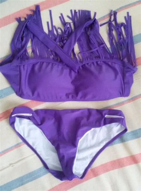 OFF Fashionable Tassel Strapless Bikini Set For Women In