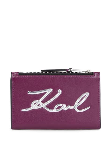 Karl Lagerfeld K/Signature bi-fold Wallet | Purple | FARFETCH AO
