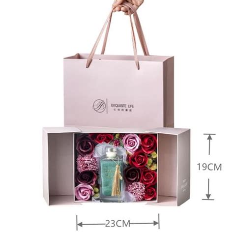 Coffret Parfum Femme Rose Savon Fleur Bo Te Artificielle Cadeau Pour