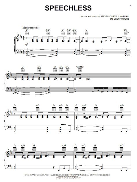 Speechless By Steven Curtis Chapman Sheet Music For Piano Vocal