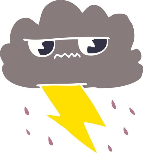 Cartoon Doodle Angry Storm Cloud 12133495 Vector Art At Vecteezy