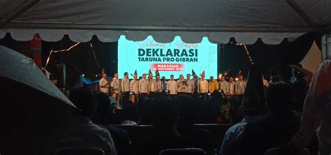 gibran hadir  deklarasi taruna pro gibran  makassar