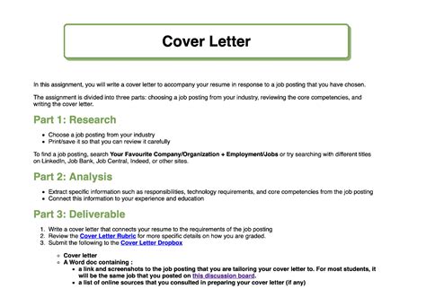 Solved Cover Letter In This Assignment You Will Write A
