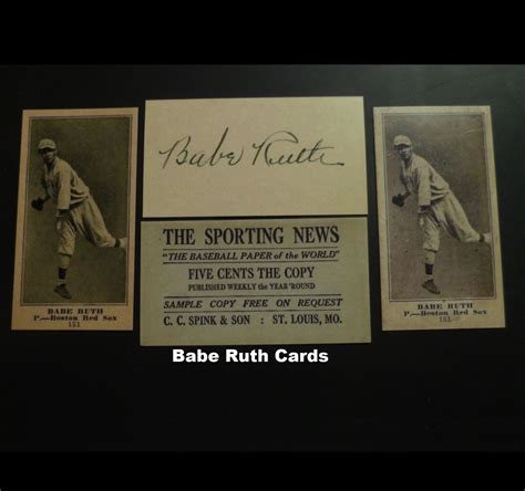 Babe Ruth Rookie Vintage Style Promo Cards Set Of Different