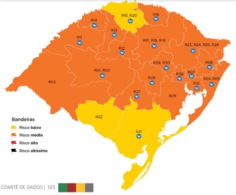 RS volta a ter bandeiras amarelas no mapa preliminar da 23ª rodada do